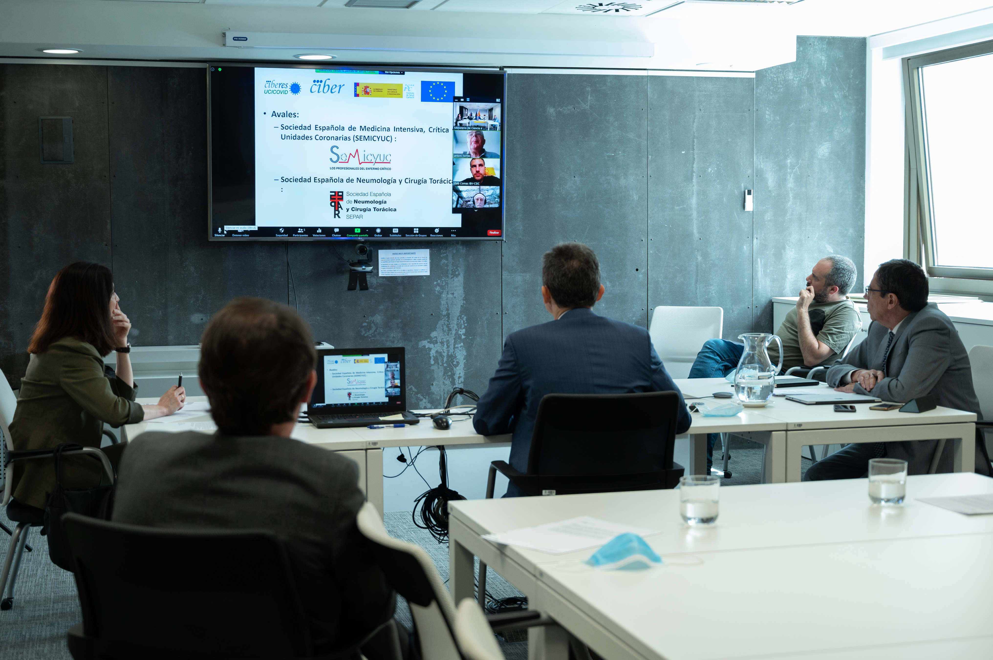 Presentación de CIBERESUCICOVID al ministro de Ciencia e Innovación