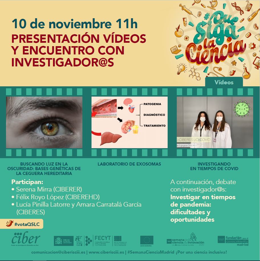 Lucia Pinilla y Amara Carratalá, presentan su vídeo sobre el proyecto CIBERESUCICOVID en #QueSigaLaCiencia