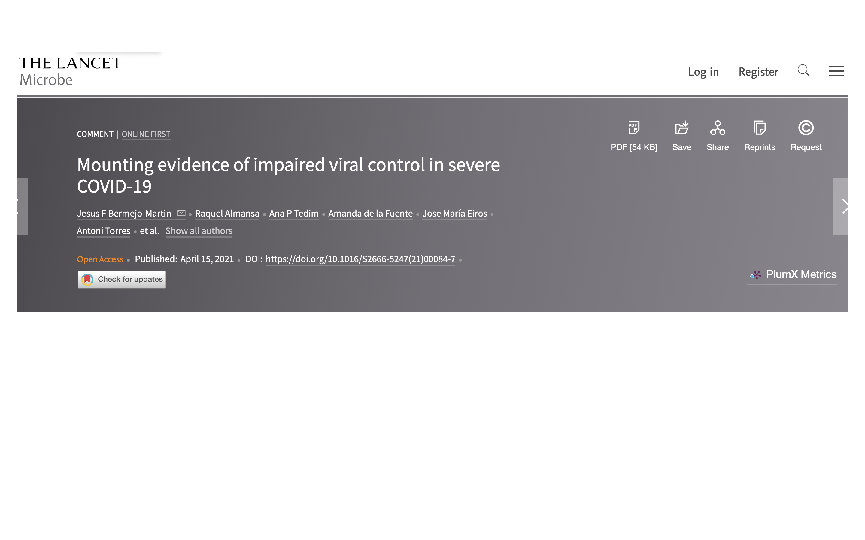 Comentario en The Lancet MIcrobe